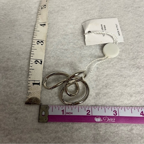 NEW MAISON Martin MARGIELA MM6 Silvertone Brass Ring US sz 6 Sculptural Swirls - Picture 9 of 12